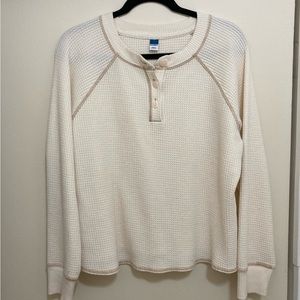 Old Navy Plush Waffle-Knit Henley Top